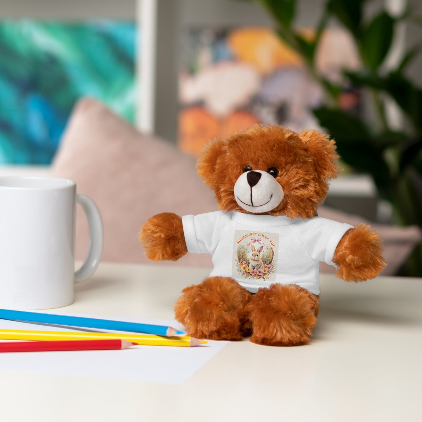 Personalized Stuffed Animal with Tee - ‘Somebunny Loves You’ Bear