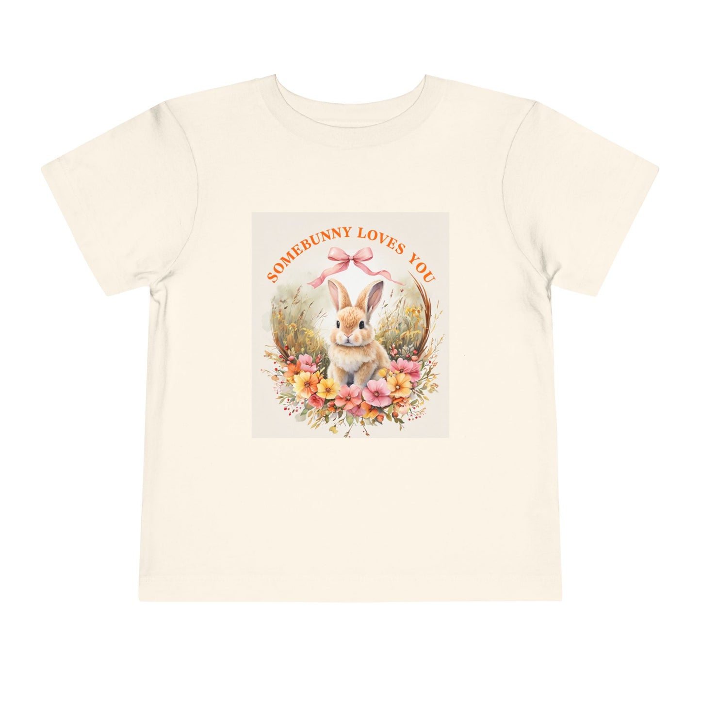 Toddler Short Sleeve Tee - 'Somebunny Loves You' Cute Bunny Design for Easter & Spring Celebrations