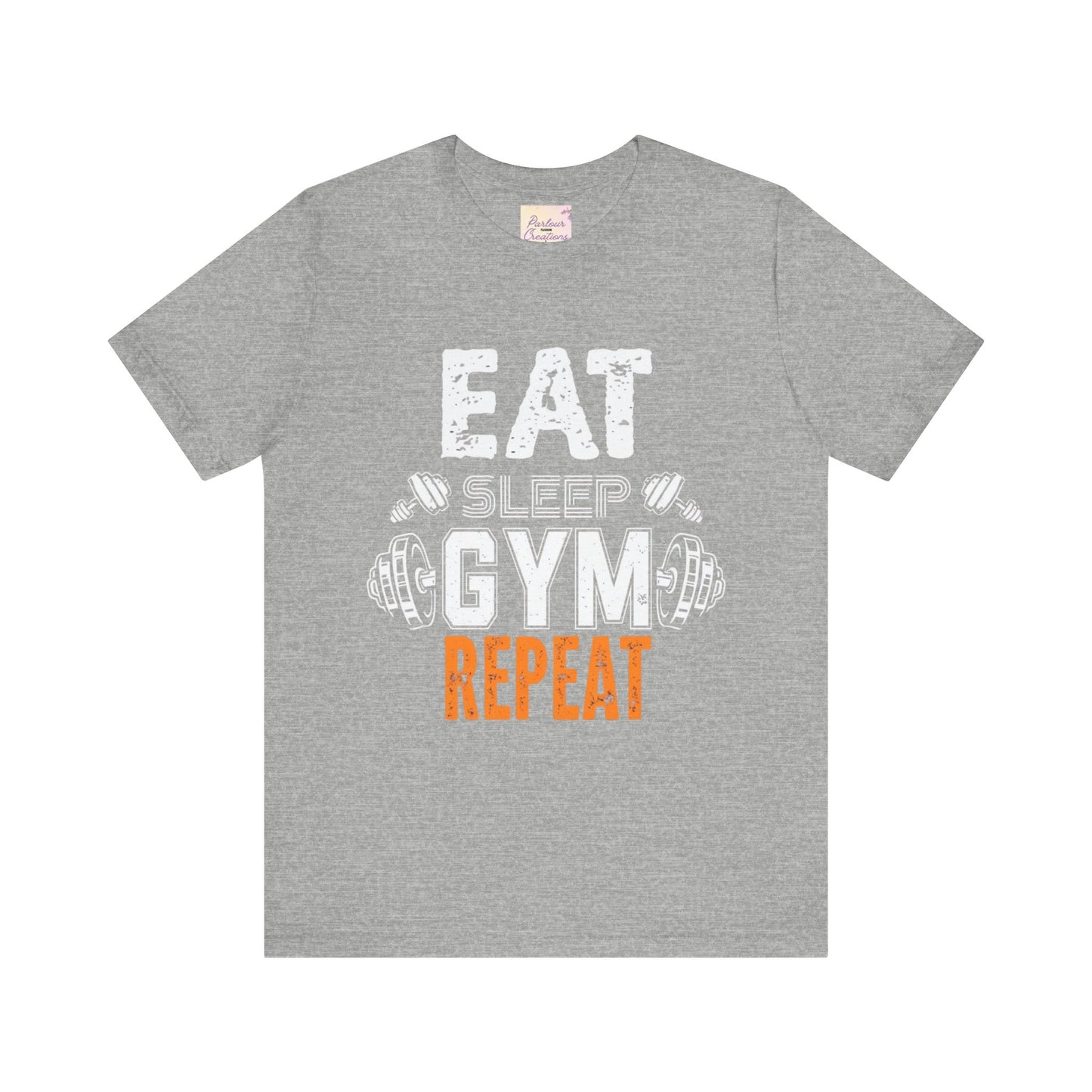 Motivational Gym T-Shirt - Eat Gym Repeat Unisex Casual Tee