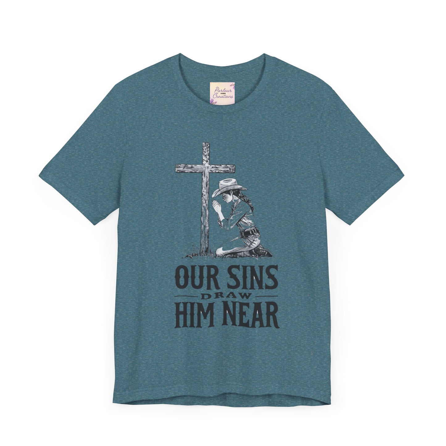 Faith-Inspiring Unisex Tee - 'Our Sins Draw Him Near'