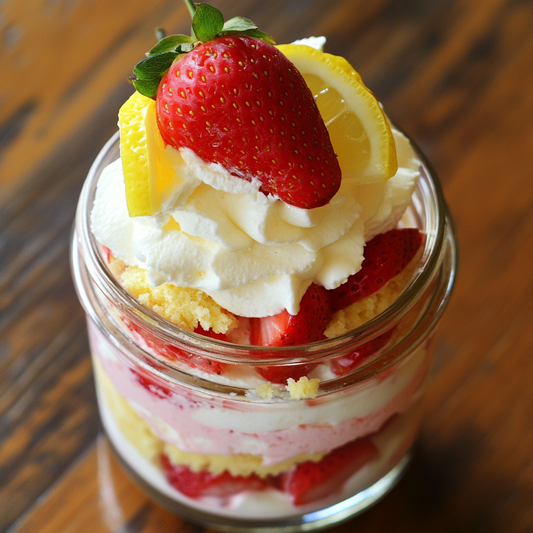 Strawberry Lemonade Cupcake Jar – Classic Bake, Celiac Safe or Gluten-Free, Handcrafted & Organic 🍓🍋